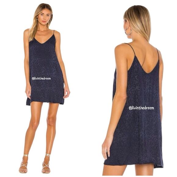 Nation LTD Penelope V Back Slip Dress in Ink $179 - Picture 3 of 12